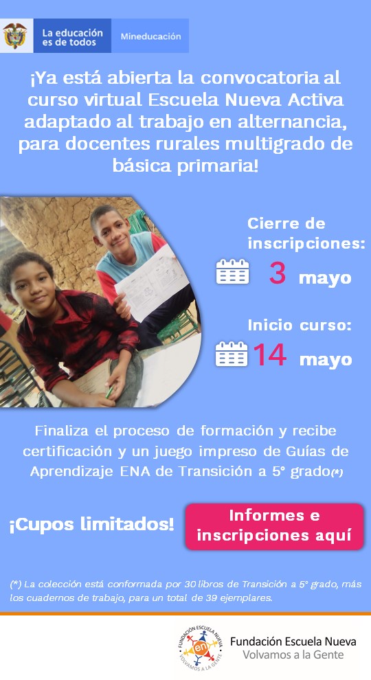 Convocatoria para  el curso virtual en el modelo Escuela Nueva Activa